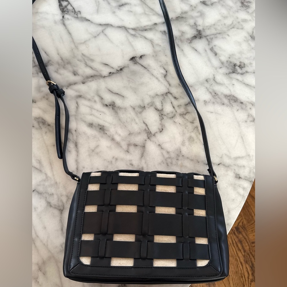 A New Day Black and Cream Crossbody Bag